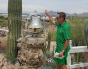 Alan Roesler rings the railroad bell